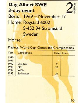 1995 Collect-A-Card Equestrian #165 Dag Albert Back